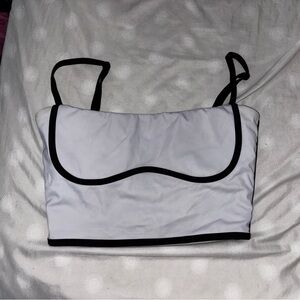 ALO Yoga White and Black Crop Top